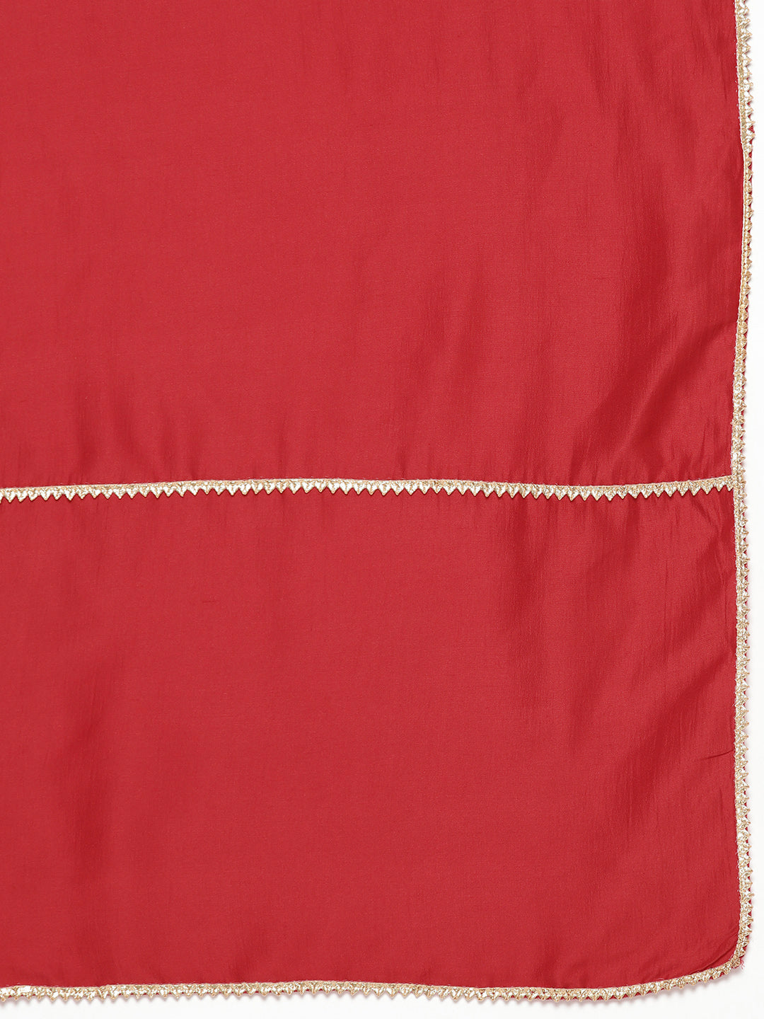 Jompers Women's Embroidered Silk Flared kurta,pant with dupatta set - Red