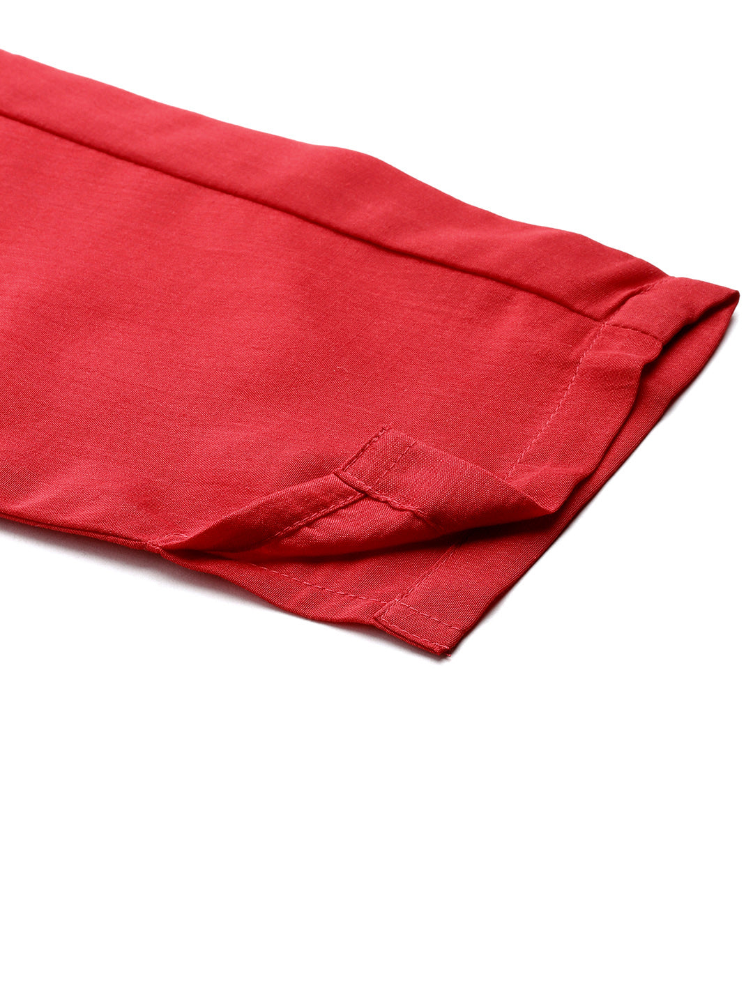 Jompers Women's Embroidered Silk Flared kurta,pant with dupatta set - Red