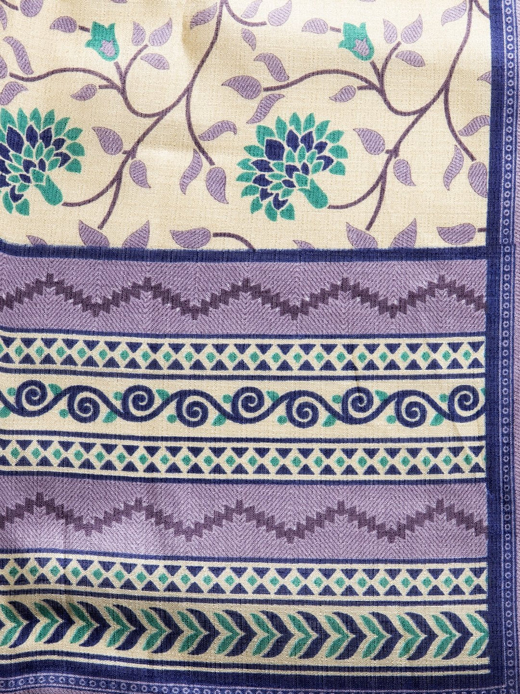 Jompers Women Blue & Green Self-Striped Kurta with Trousers And Printed Dupatta