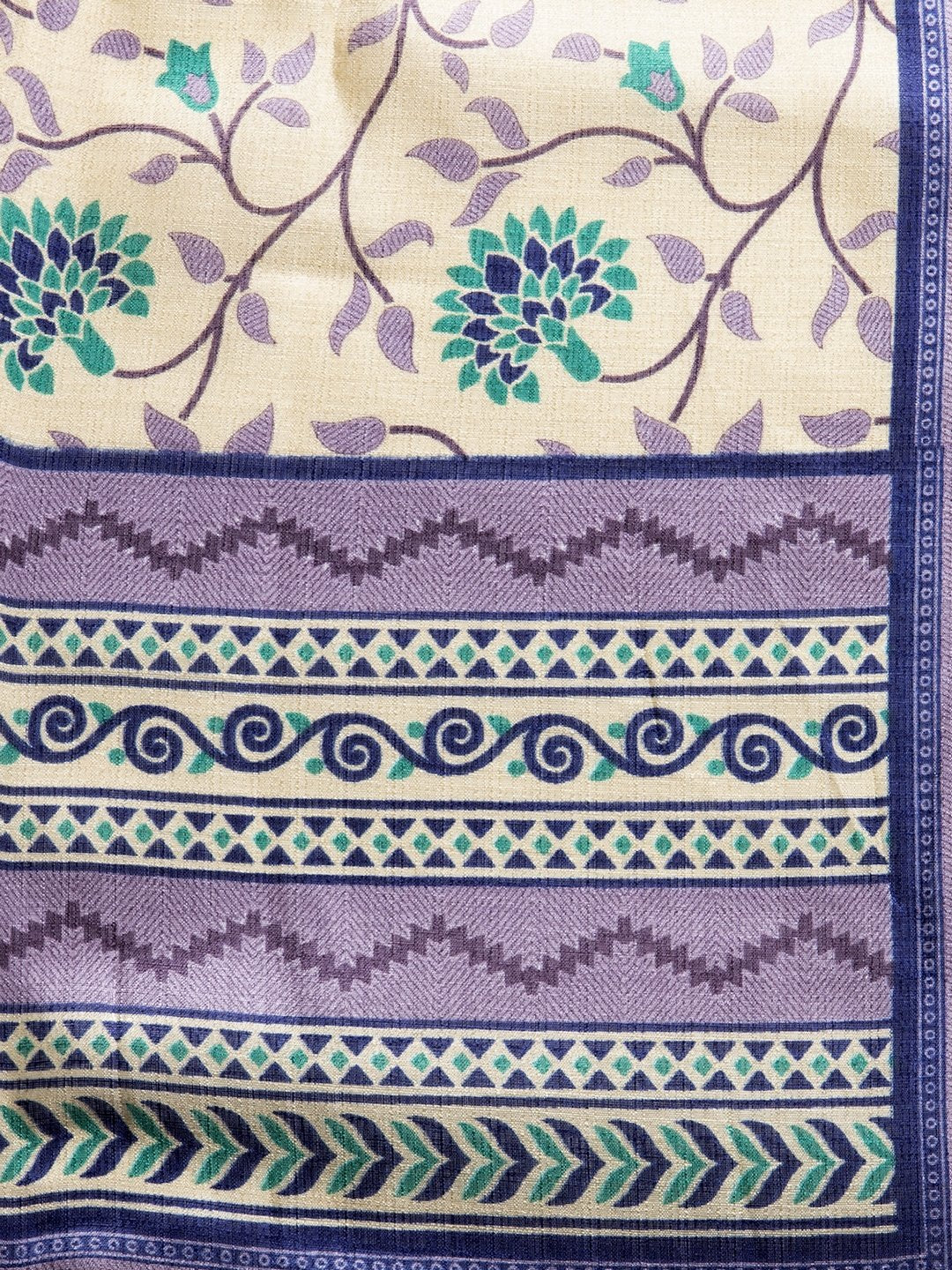 Jompers Women Blue & Green Self-Striped Kurta with Trousers And Printed Dupatta