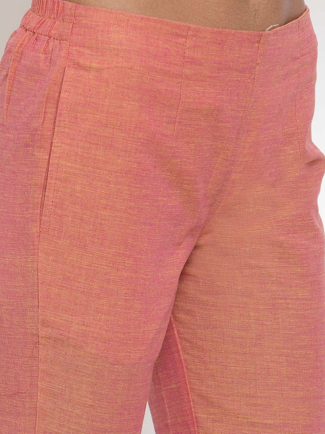 Jompers Women Pink Solid Kurta with Trousers & Dupatta