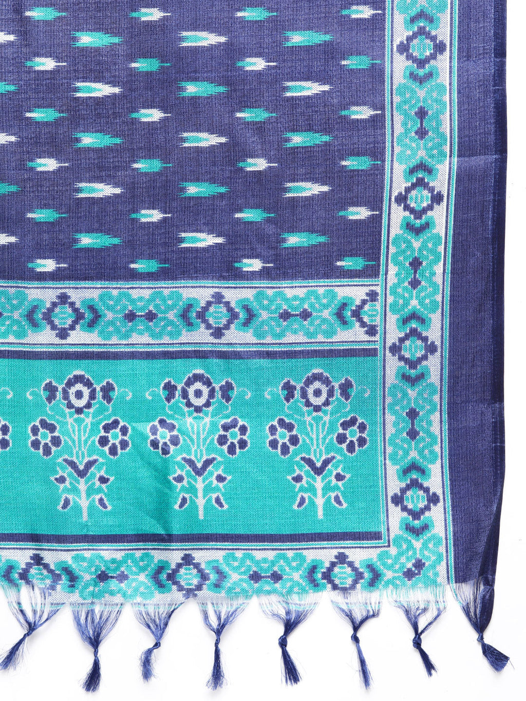 Jompers Women's Floral Embroidered Kurta with Trousers & With Dupatta - Blue