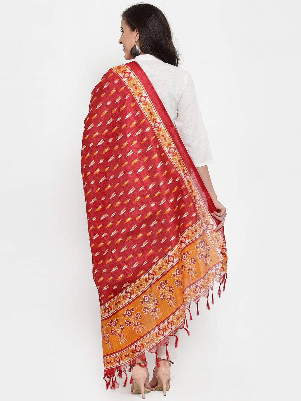 Jompers Women Off-White Solid Kurta with Trousers & Dupatta