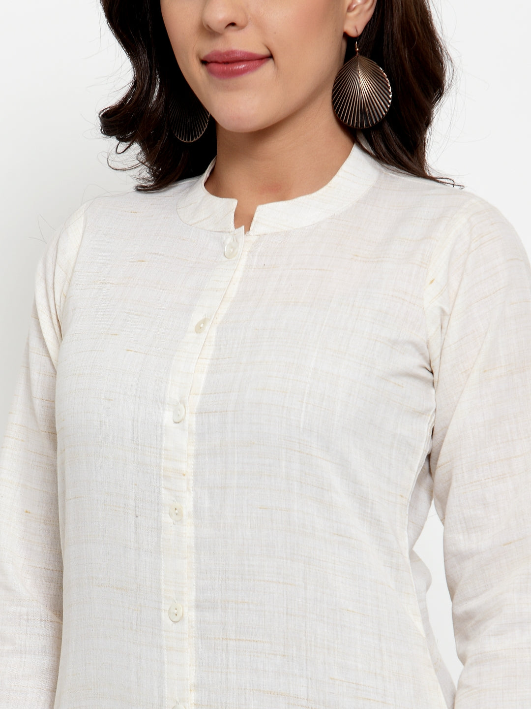 Jompers Women Off-White Solid Kurta with Trousers & Dupatta