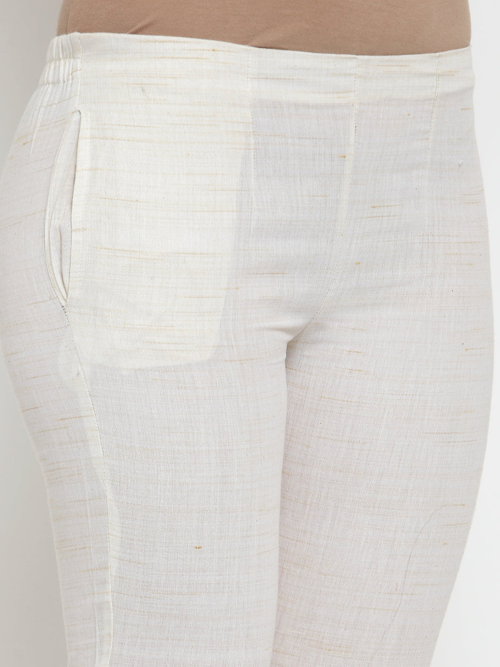 Jompers Women Off-White Solid Kurta with Trousers & Dupatta