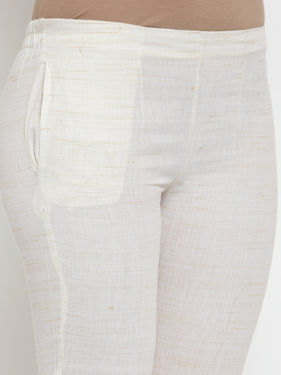 Jompers Women Off-White Solid Kurta with Trousers & Dupatta