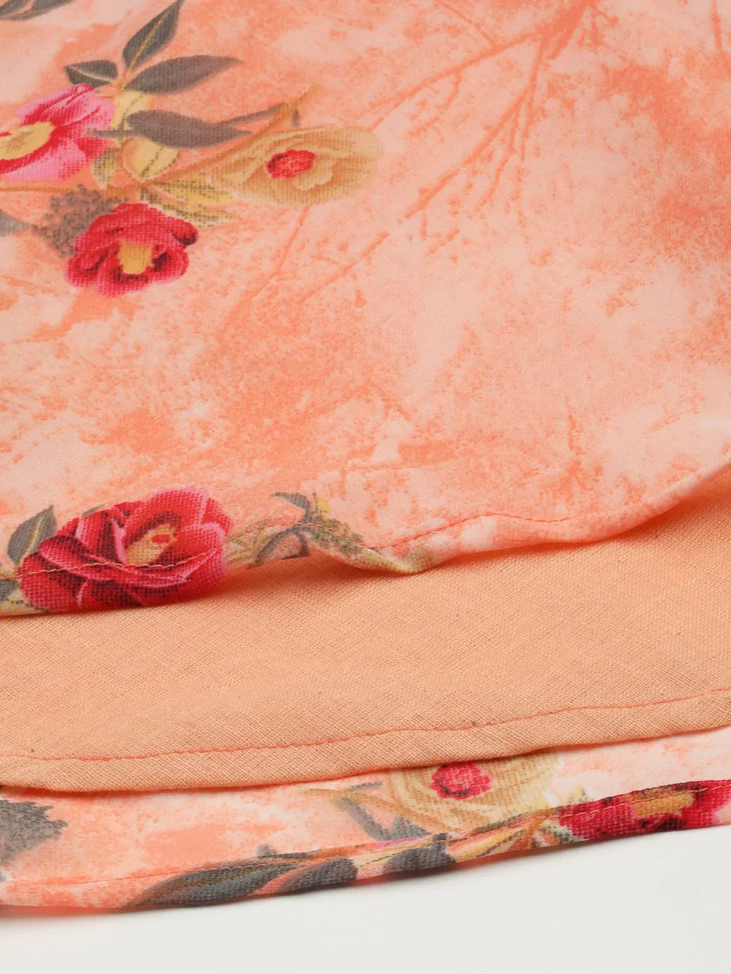 Jompers Women's Orange Georgette Flared Printed kurta