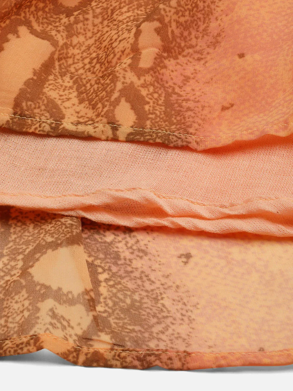 Jompers Women's Orange Georgette Tiger Printed Kurta