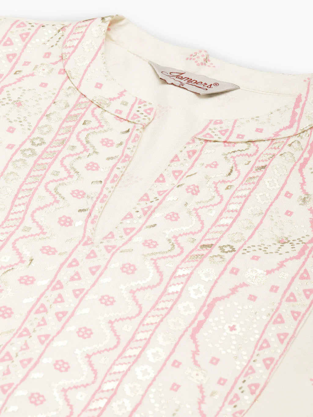 Jompers Women's Yok-Design Faired Kurta - Pink