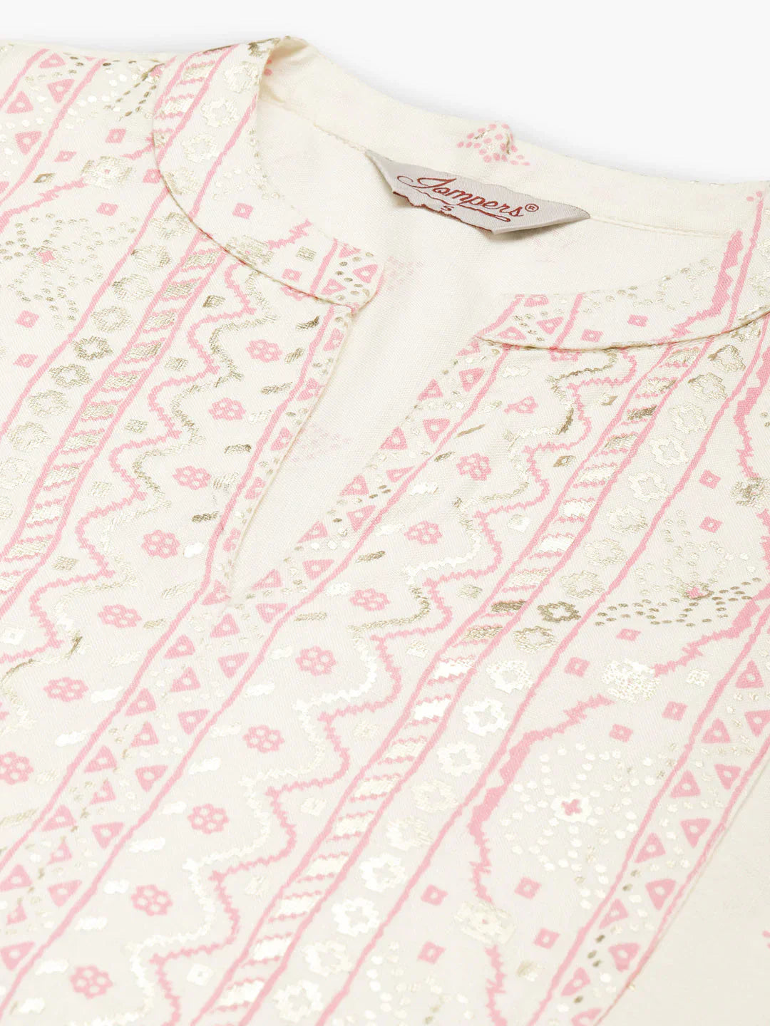 Jompers Women's Yok-Design Faired Kurta - Pink