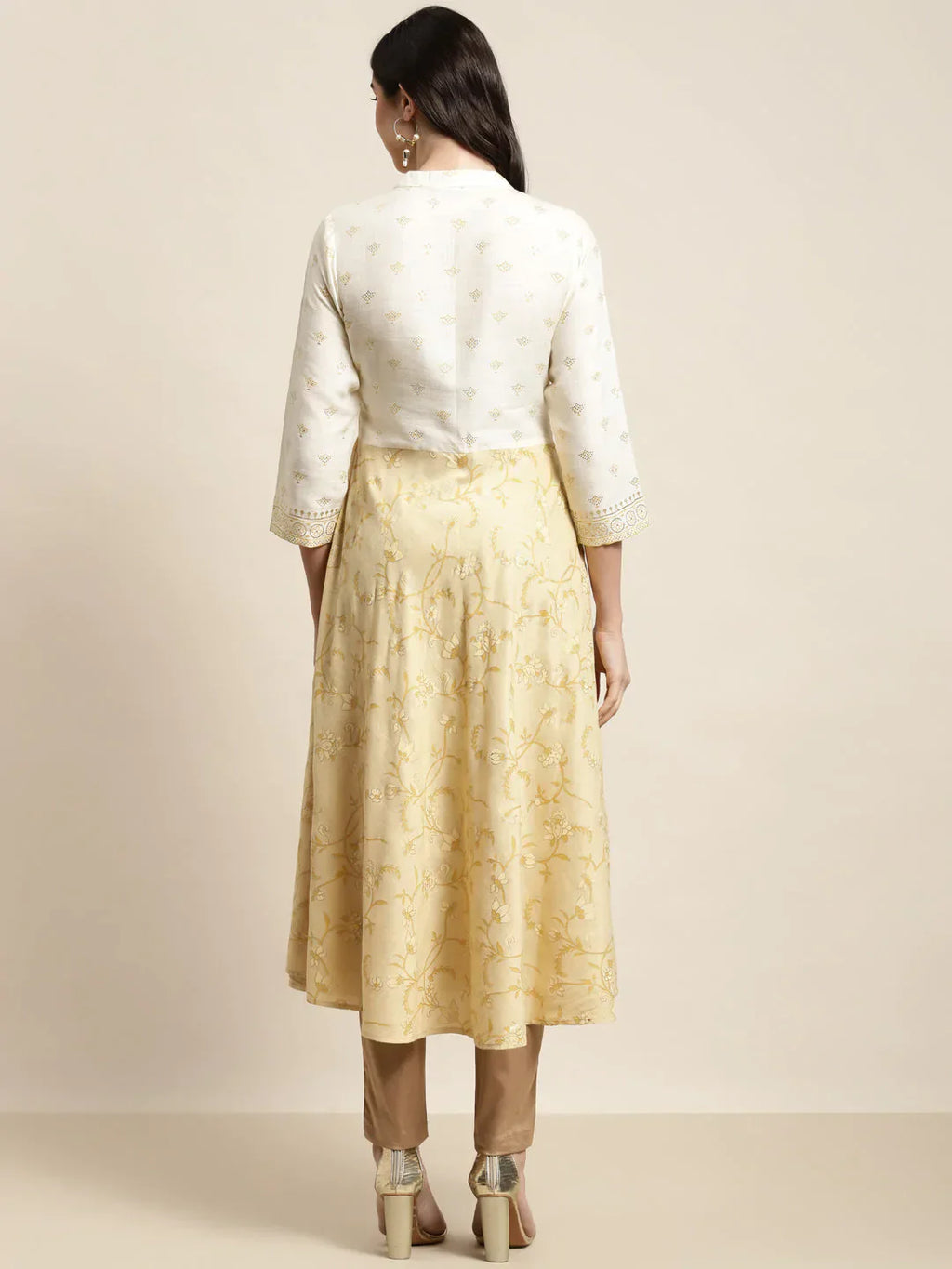 Jompers Women's Yok-Design Faired Kurta - Yellow