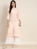 Jompers Women's Ethnic Motifs Printed Lurex Kurta - Orange