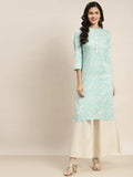 Jompers Women's Printed Gotta Patti Kurta - Gren