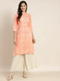 Jompers Women's Printed Gotta Patti Kurta - Orange
