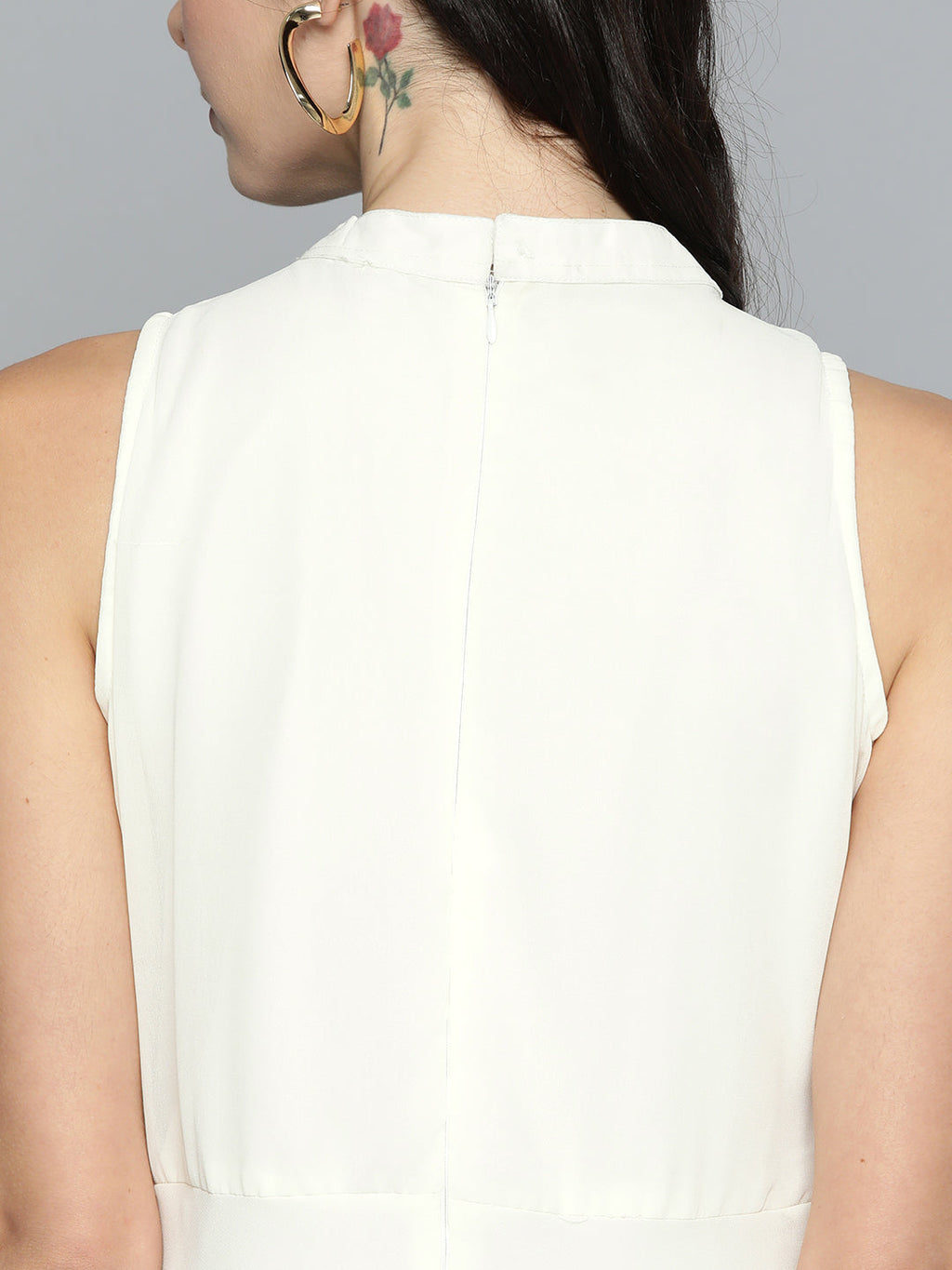 Jompers Women's Embroidered A-Line Midi Dress - Ivory