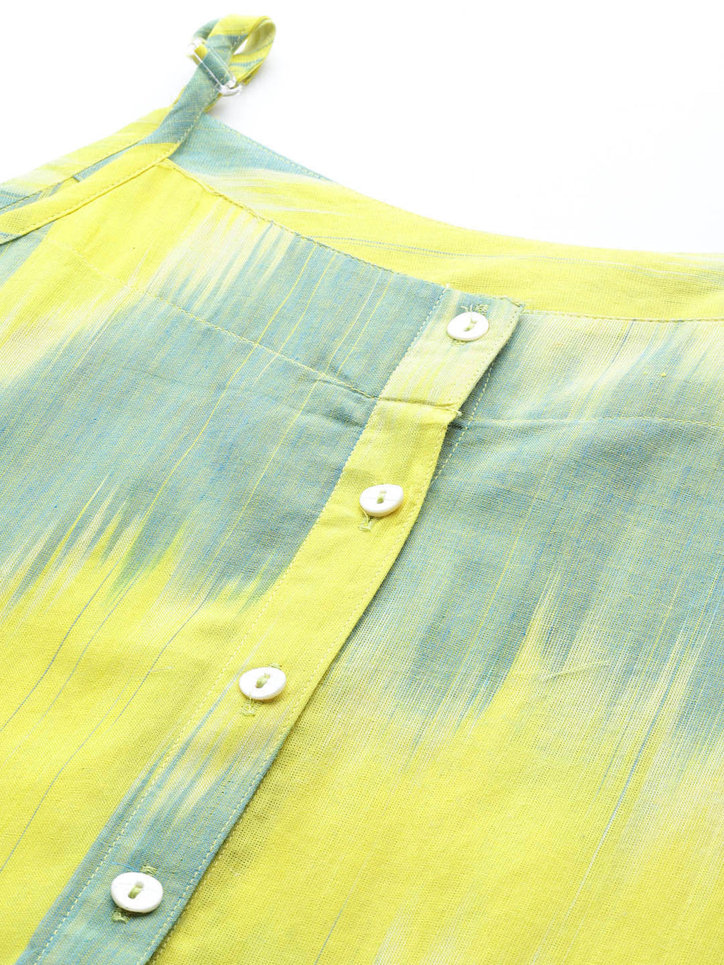 Jompers Women's Pure Cotton Yellow Ikkat Kurta