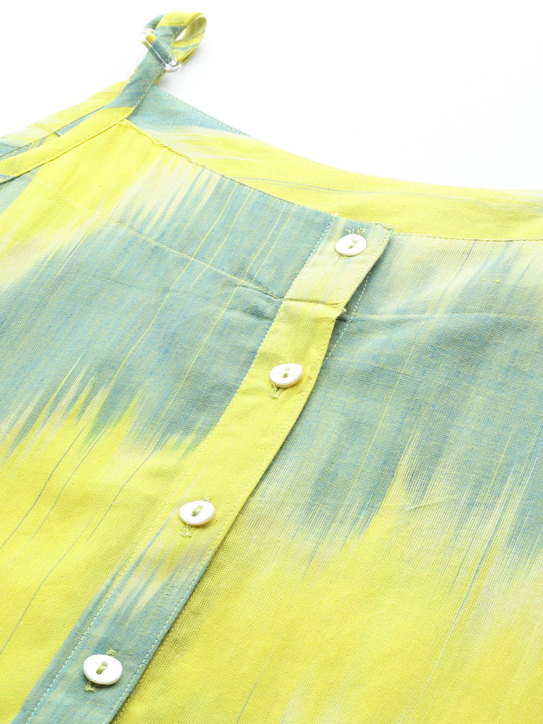 Jompers Women's Pure Cotton Yellow Ikkat Kurta