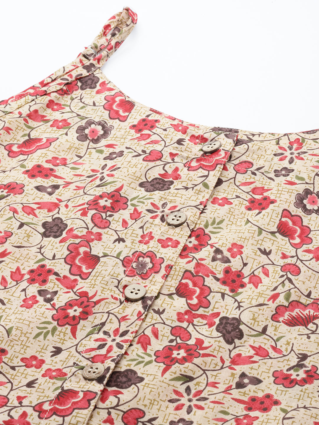 Jompers Women's Floral Printed Floral Cotton Kurta - Red