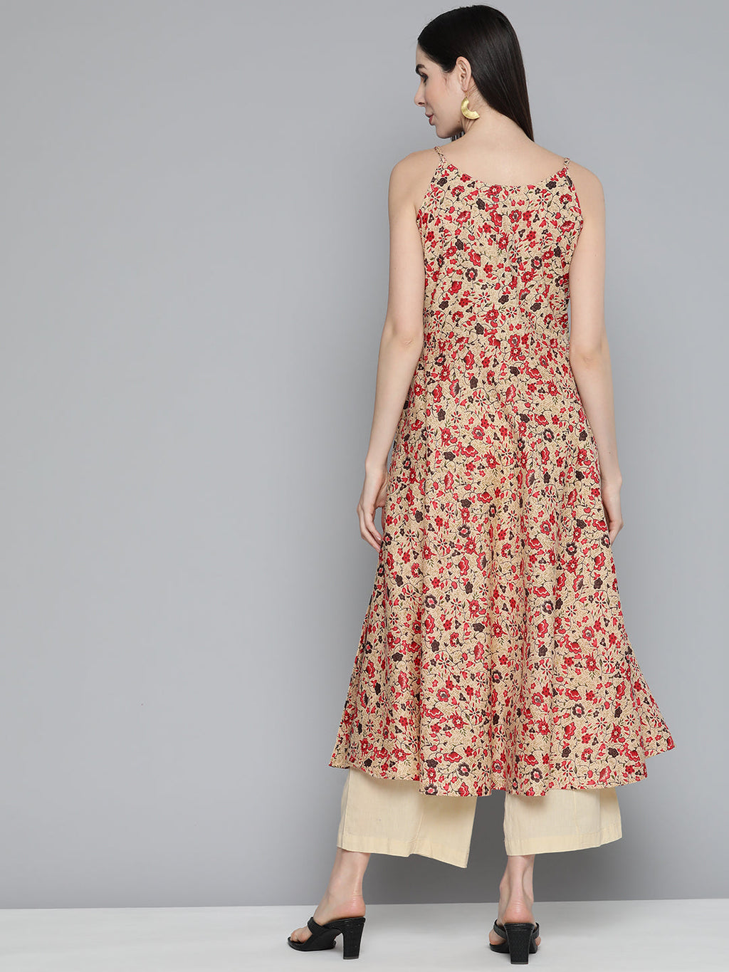 Jompers Women's Floral Printed Floral Cotton Kurta - Red