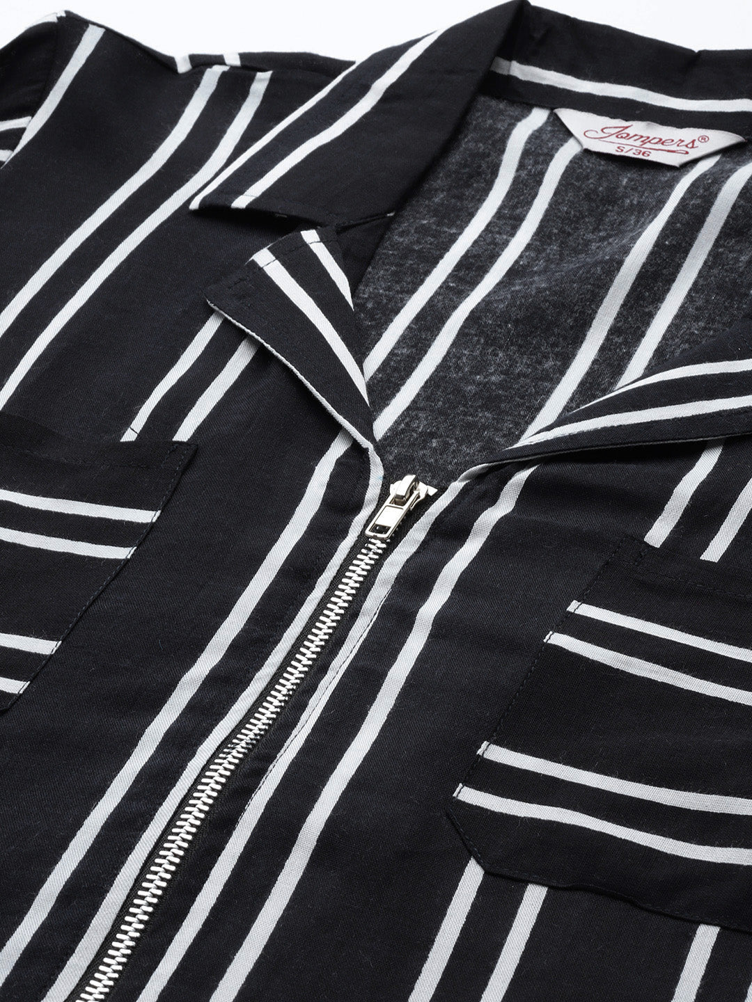 Jompers Women's Black Striped Kurta