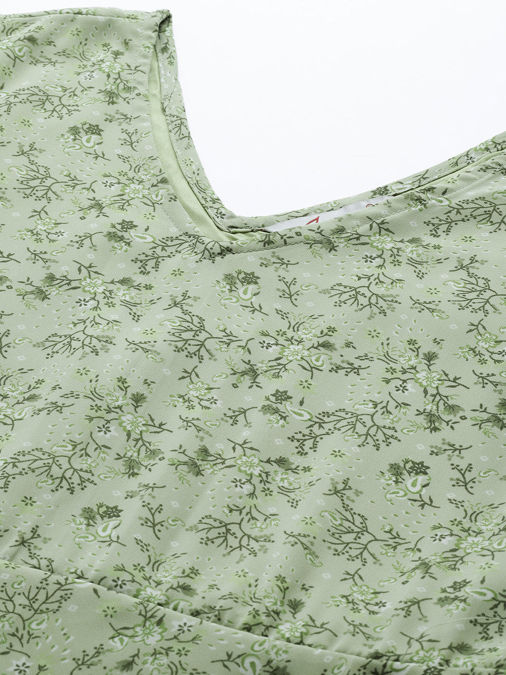 Jompers Women's Floral Georgette A-Line Midi Dress - Green