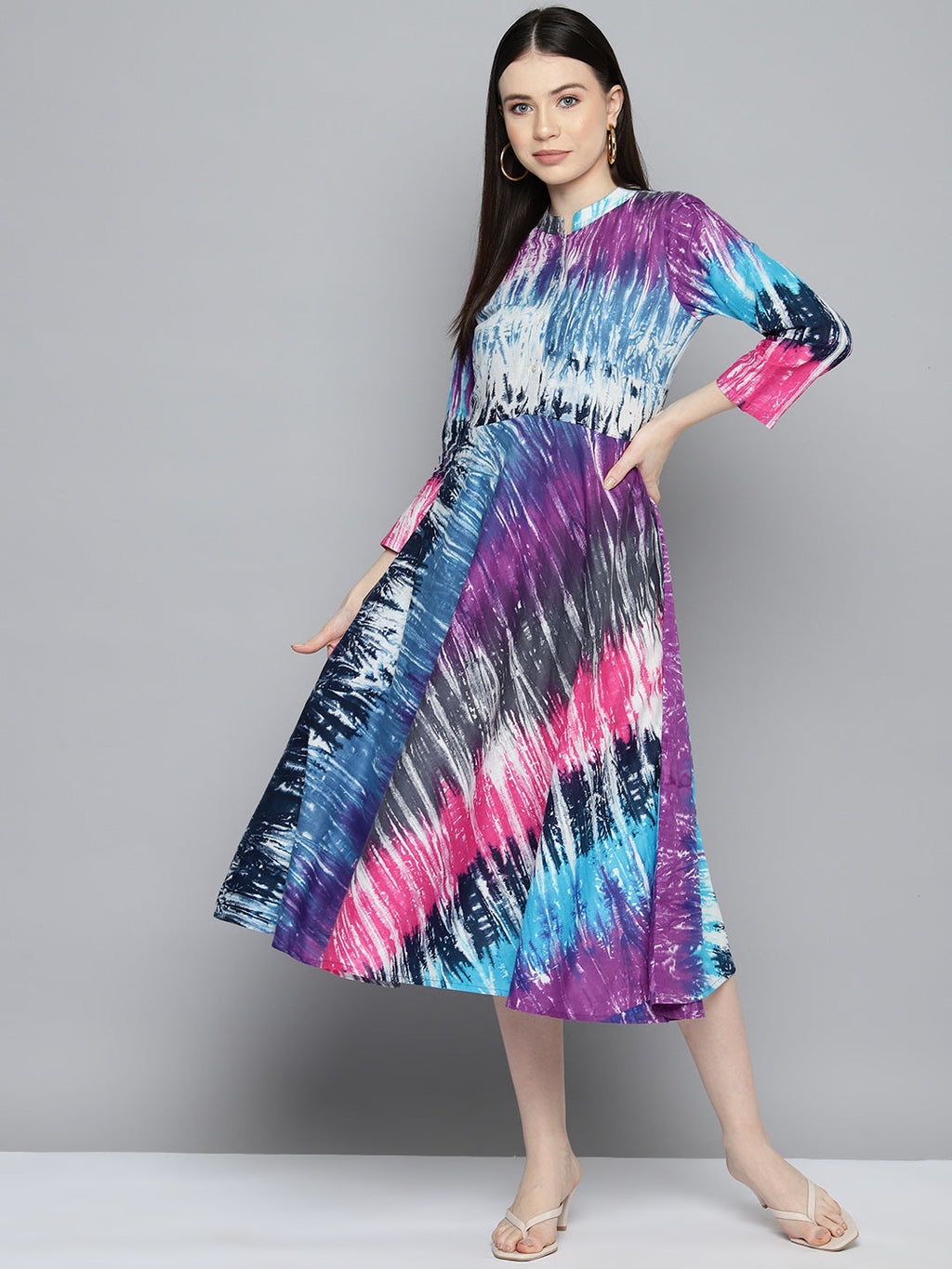 Jompers Women's Ombre effect flared dress - Purple