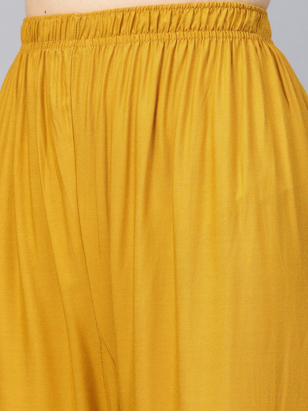 Jompers Women Mustard Solid Straight Palazzos
