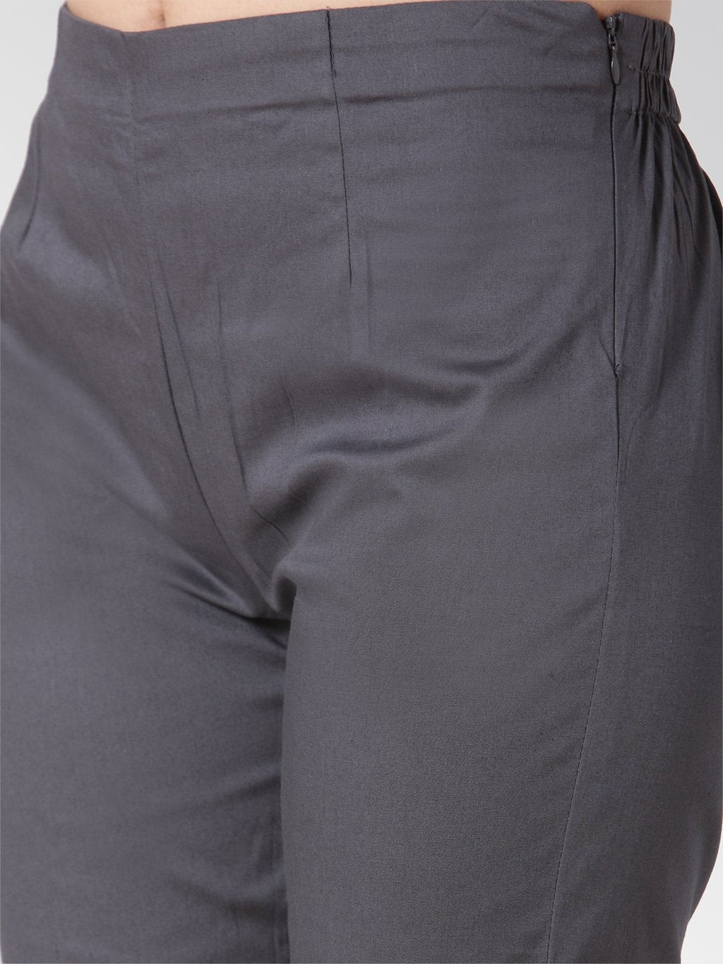 Jompers Women Grey Smart Slim Fit Solid Regular Trousers