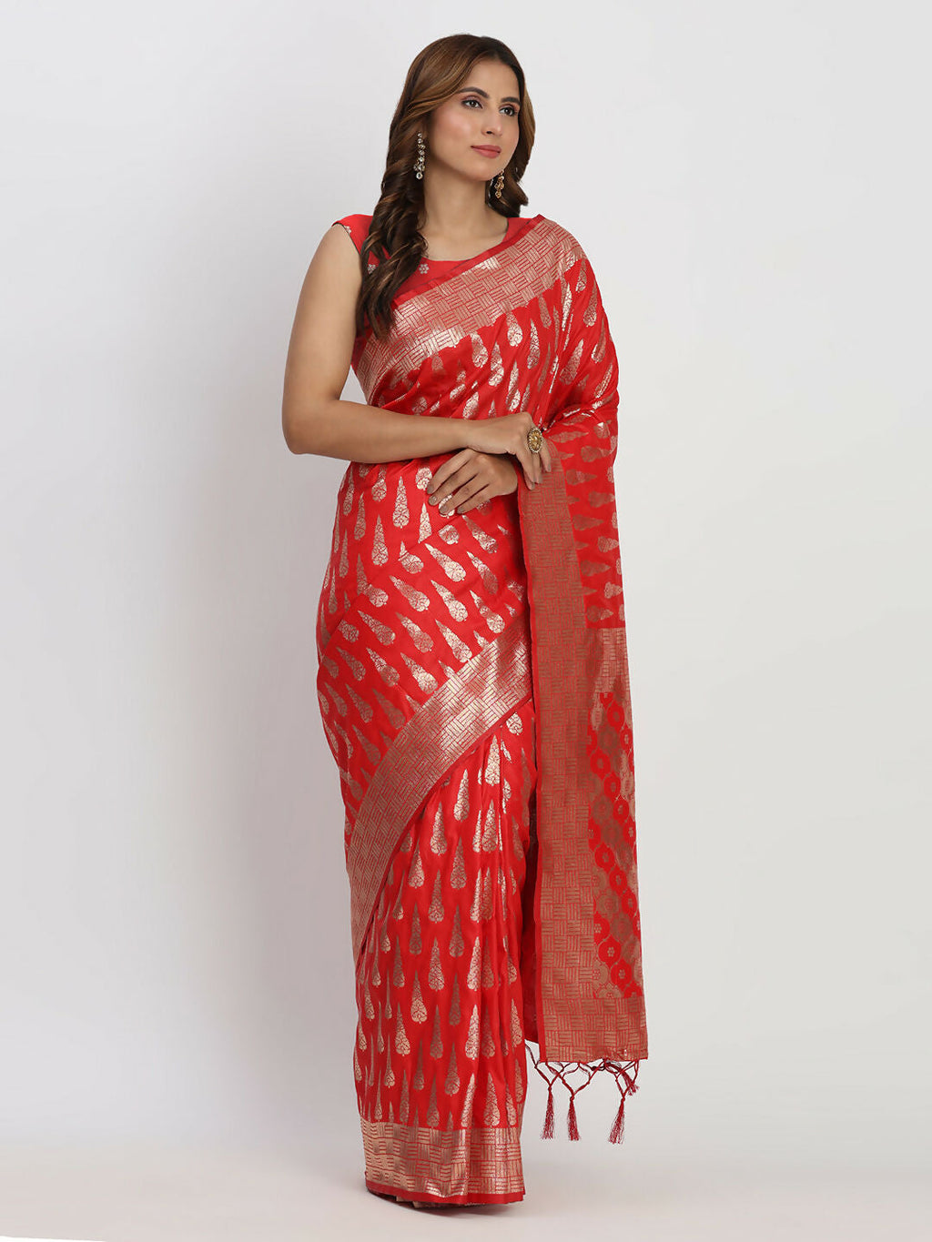 Shree Shyam Fashion Banarasi Silk Red Saree