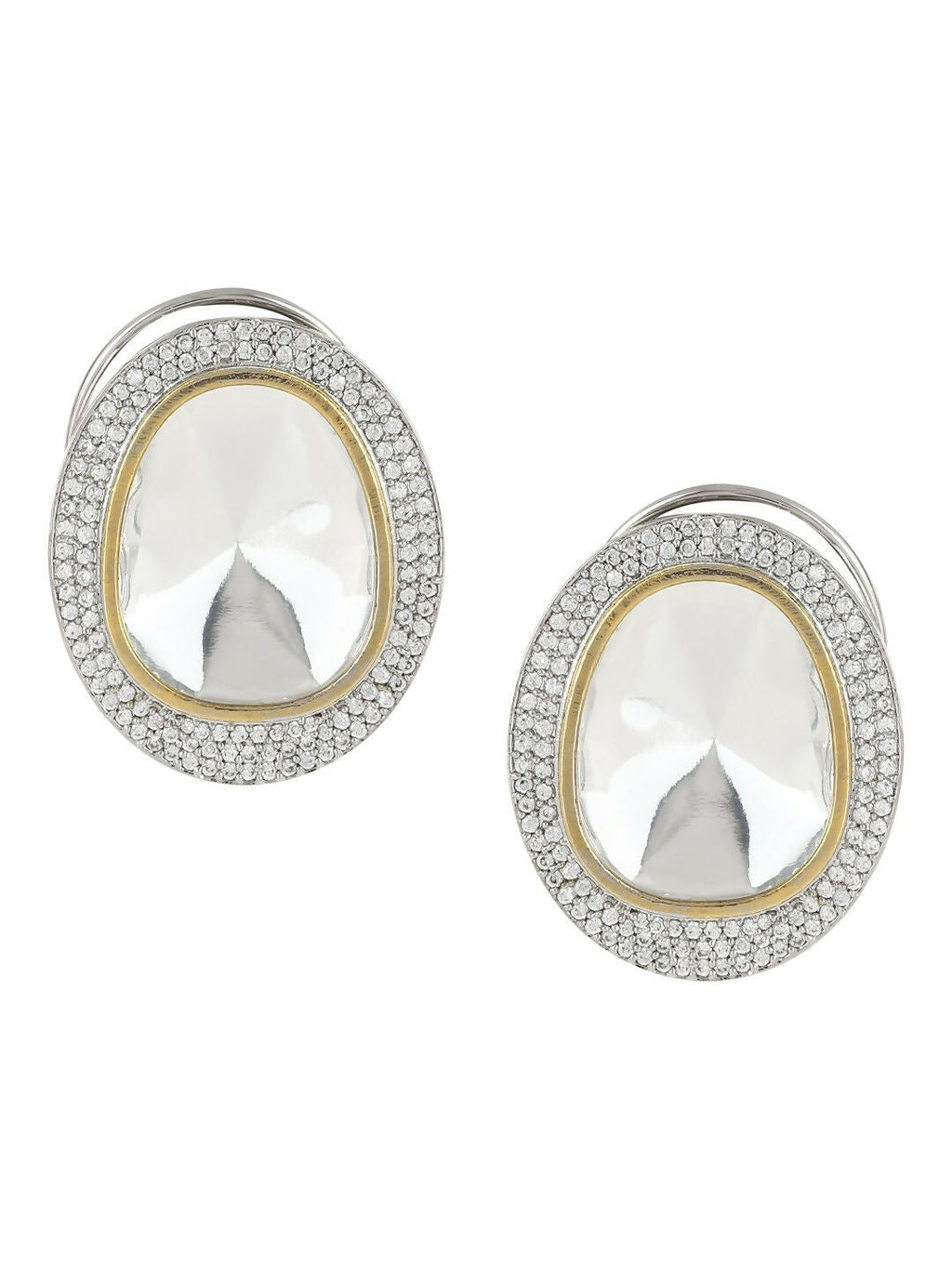 Diamond & Semi Precious Stone Oversized Studs- Ruby Raang