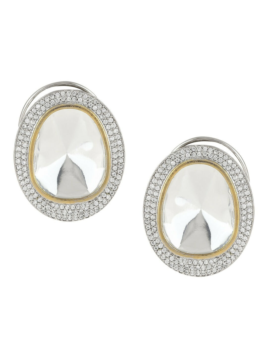 Diamond & Semi Precious Stone Oversized Studs- Ruby Raang