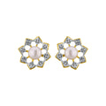 J Pearls Sun Flower Earrings - Real Pearl Jewelry