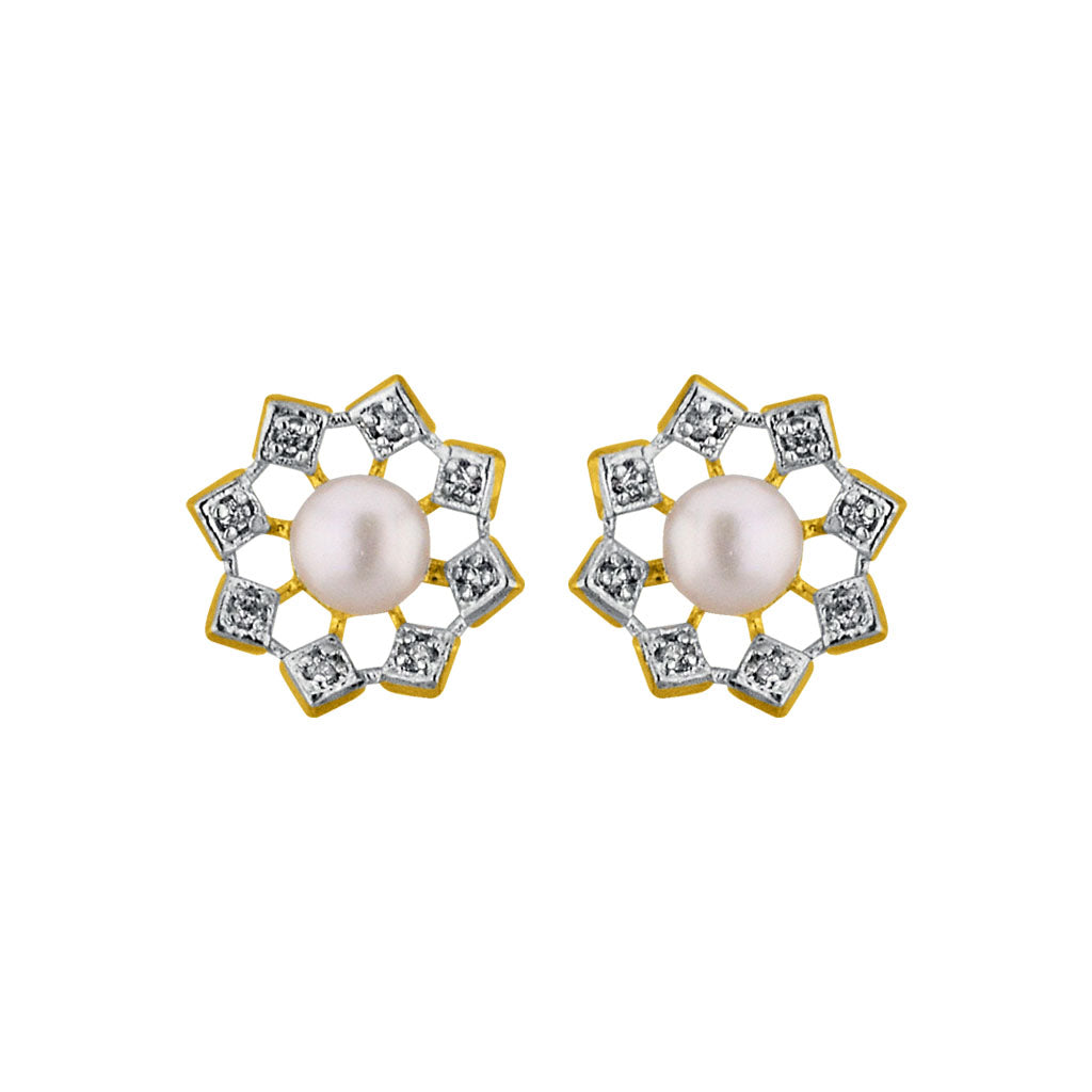 J Pearls Sun Flower Earrings - Real Pearl Jewelry