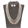 J Pearls 4 Line 4-5Mm Oval Pearl Set - Real Pearl Jewelry