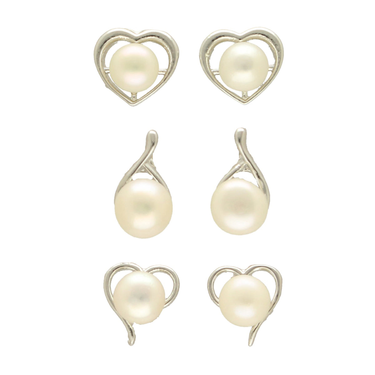 J Pearls Liora Pearl Earrings Pack 3