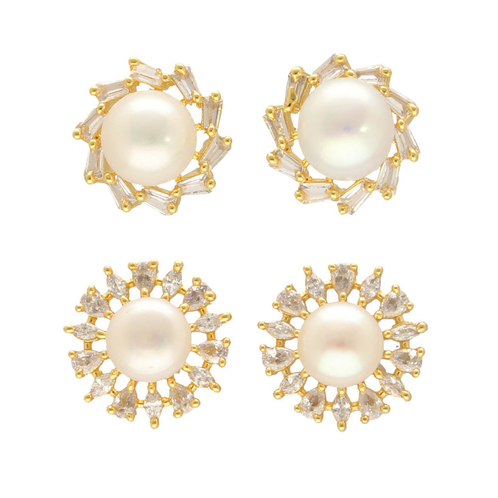 J Pearls Caralin Pearl Earrings Pack 2