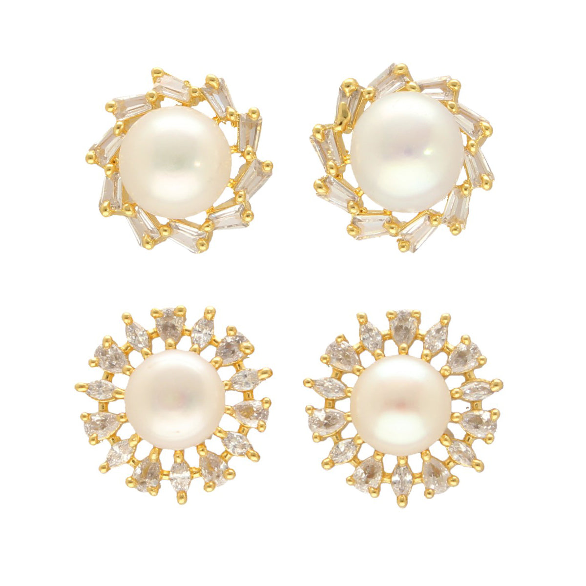 J Pearls Caralin Pearl Earrings Pack 2