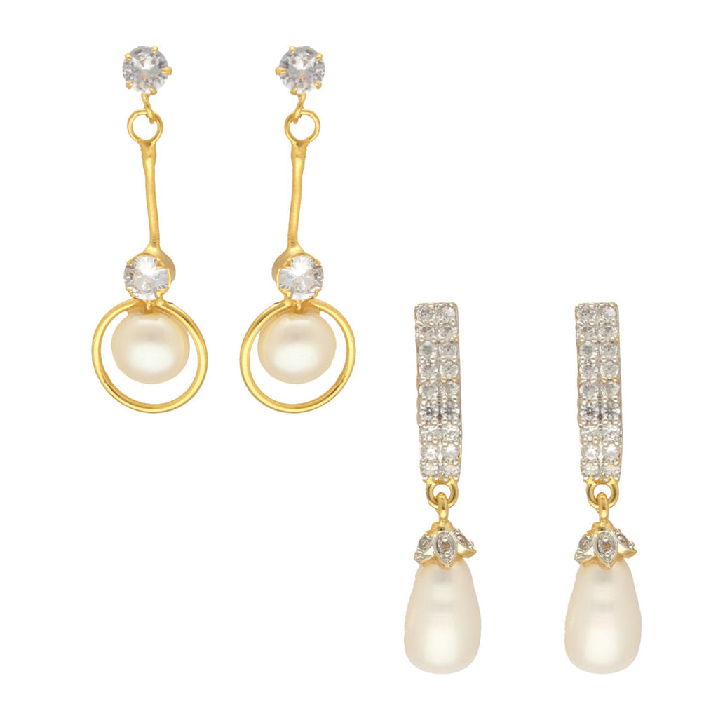 J Pearls Vyom Pearl Earrings Pack 2