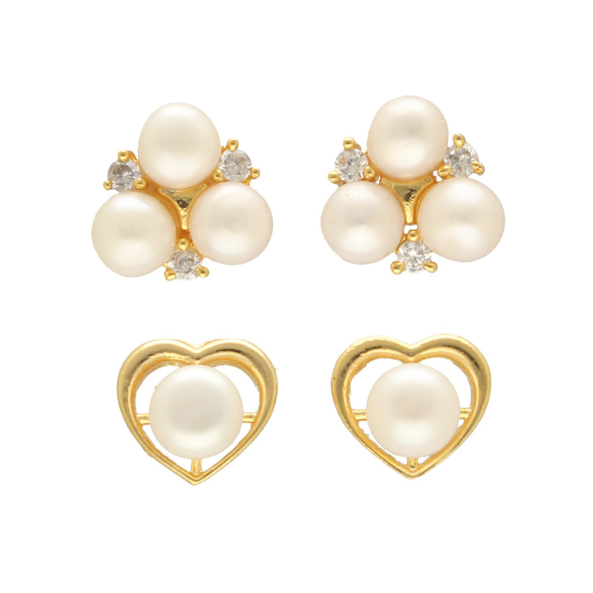 J Pearls Larisa Pearl Earrings Pack 2
