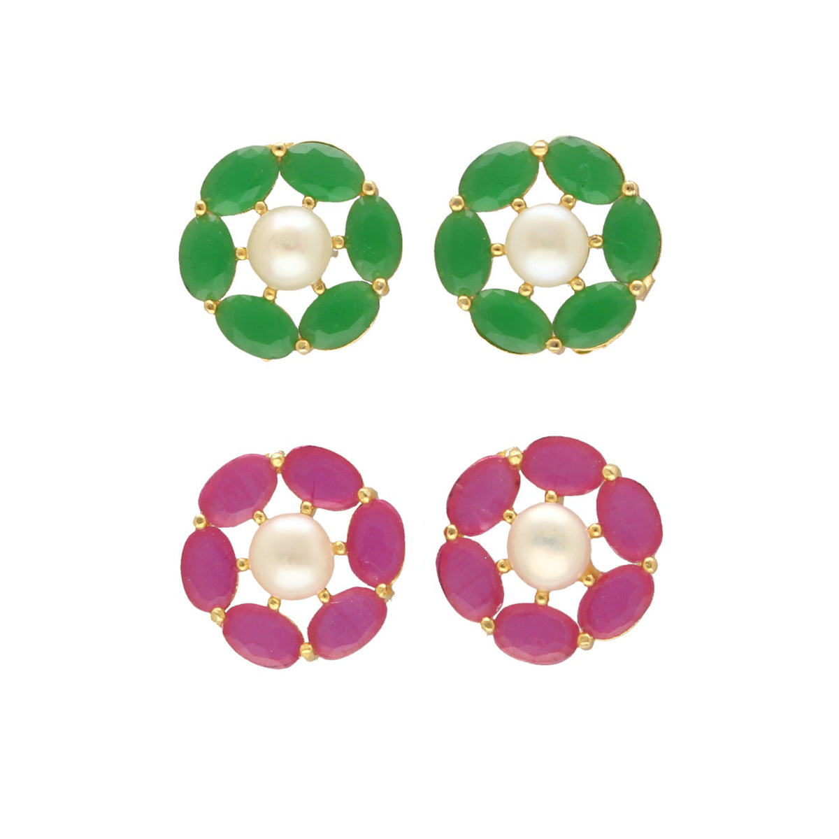 J Pearls Diven Pearl Earrings Pack 2