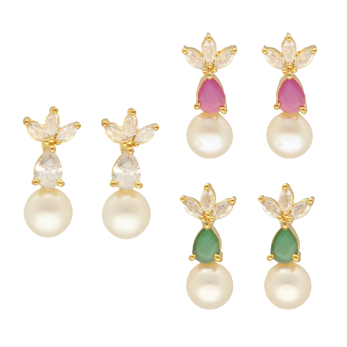 J Pearls Hansin Pearl Earrings Pack 3