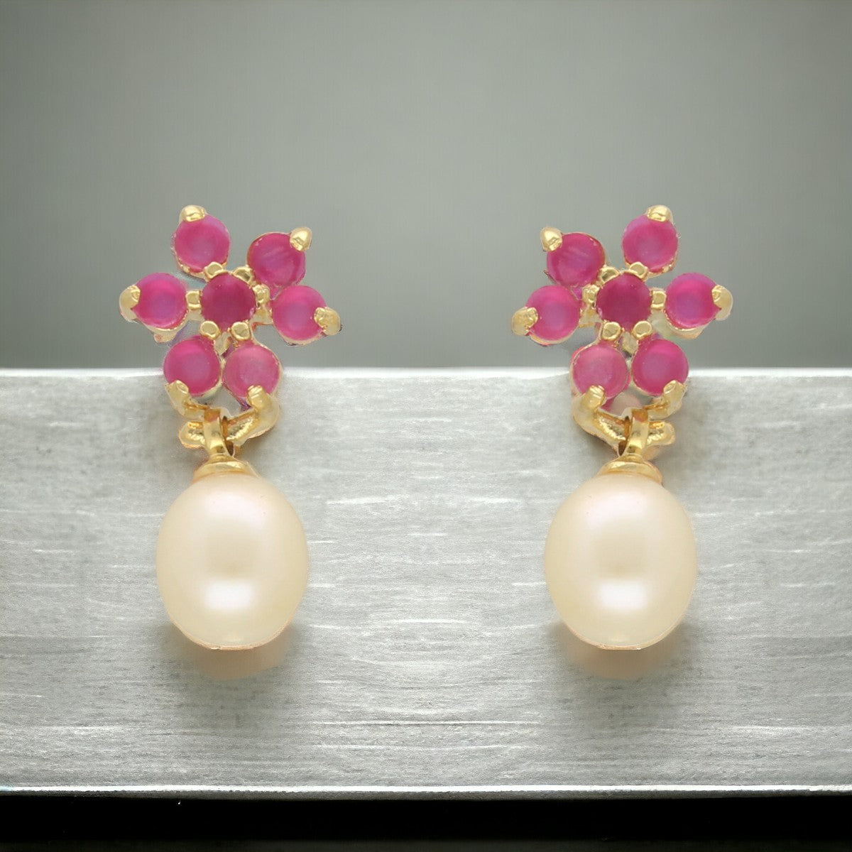 J Pearls Colourful Combo Of 3Pair Earrings