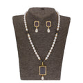 J Pearls Abarna 1 Line Square Pearl Set - Real Pearl Jewelry