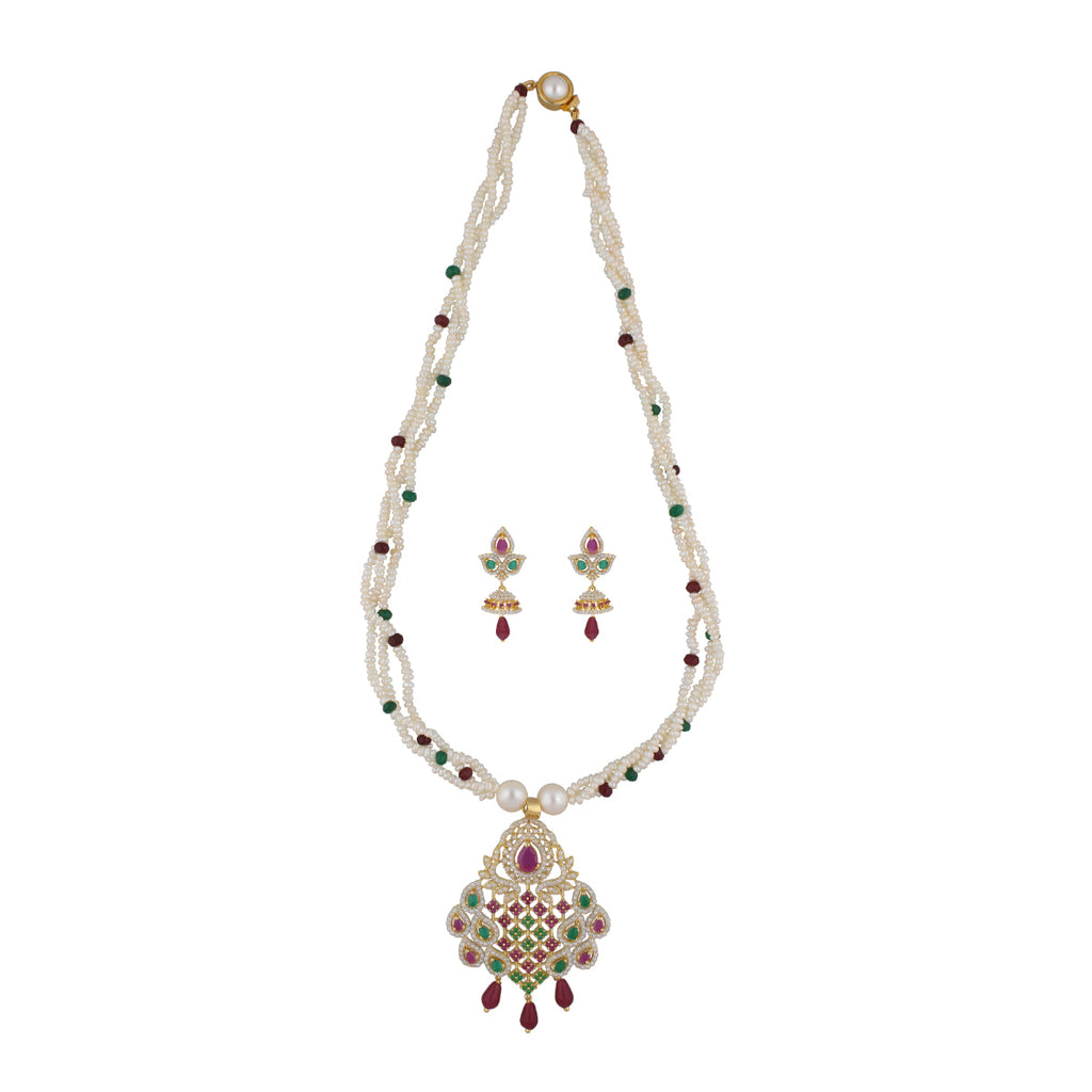 J Pearls Gamini 3 Lines Seed Pearl Necklaces - Real Pearl Jewelry