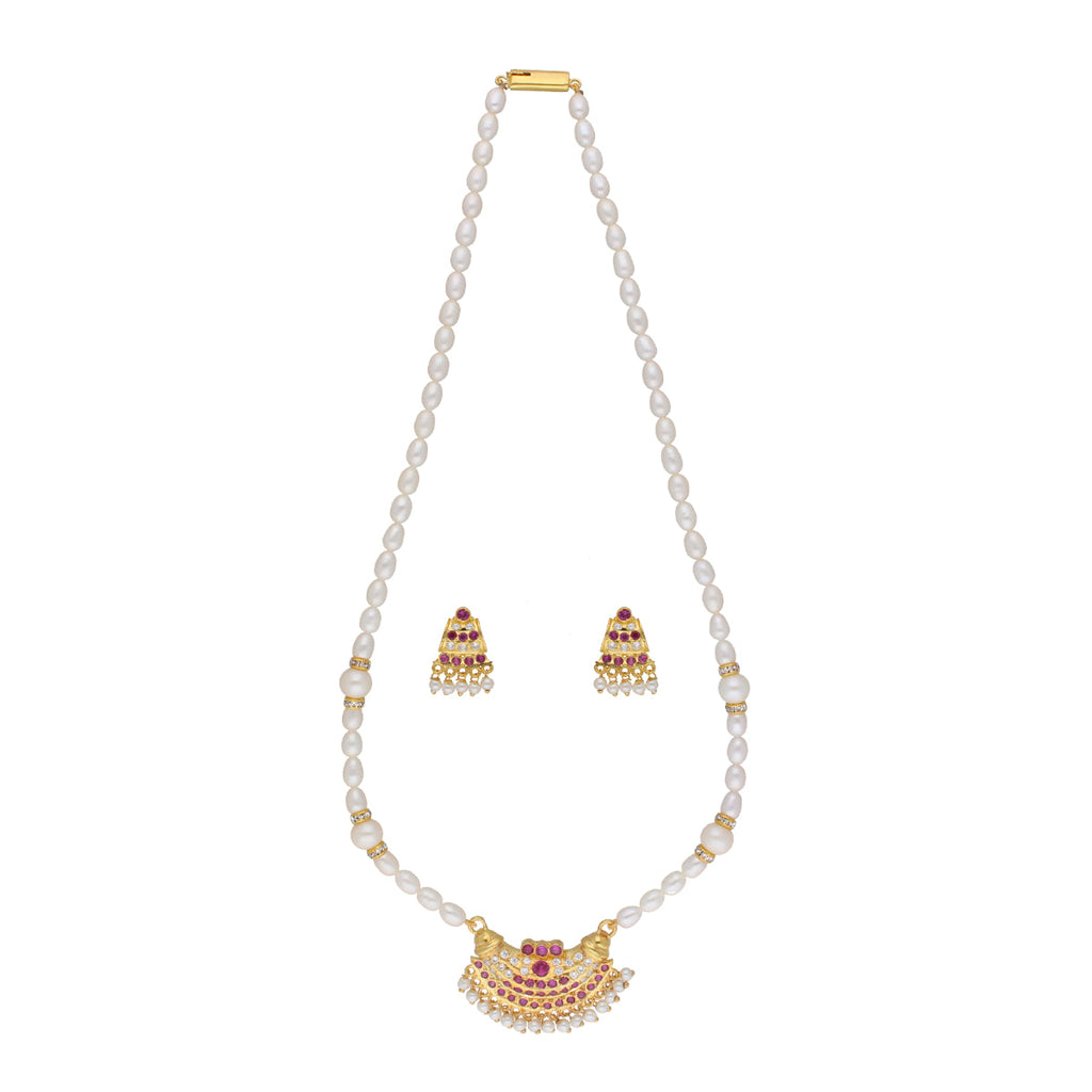 J Pearls Heena 1 Line Round Pearl Necklaces - Real Pearl Jewelry