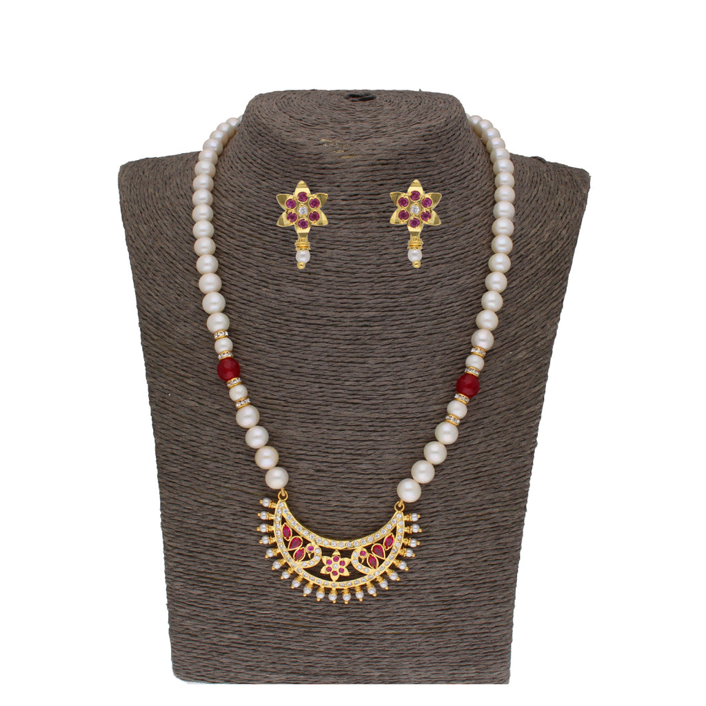 J Pearls Qayanat 1 Line Oval Pearl Necklaces - Real Pearl Jewelry
