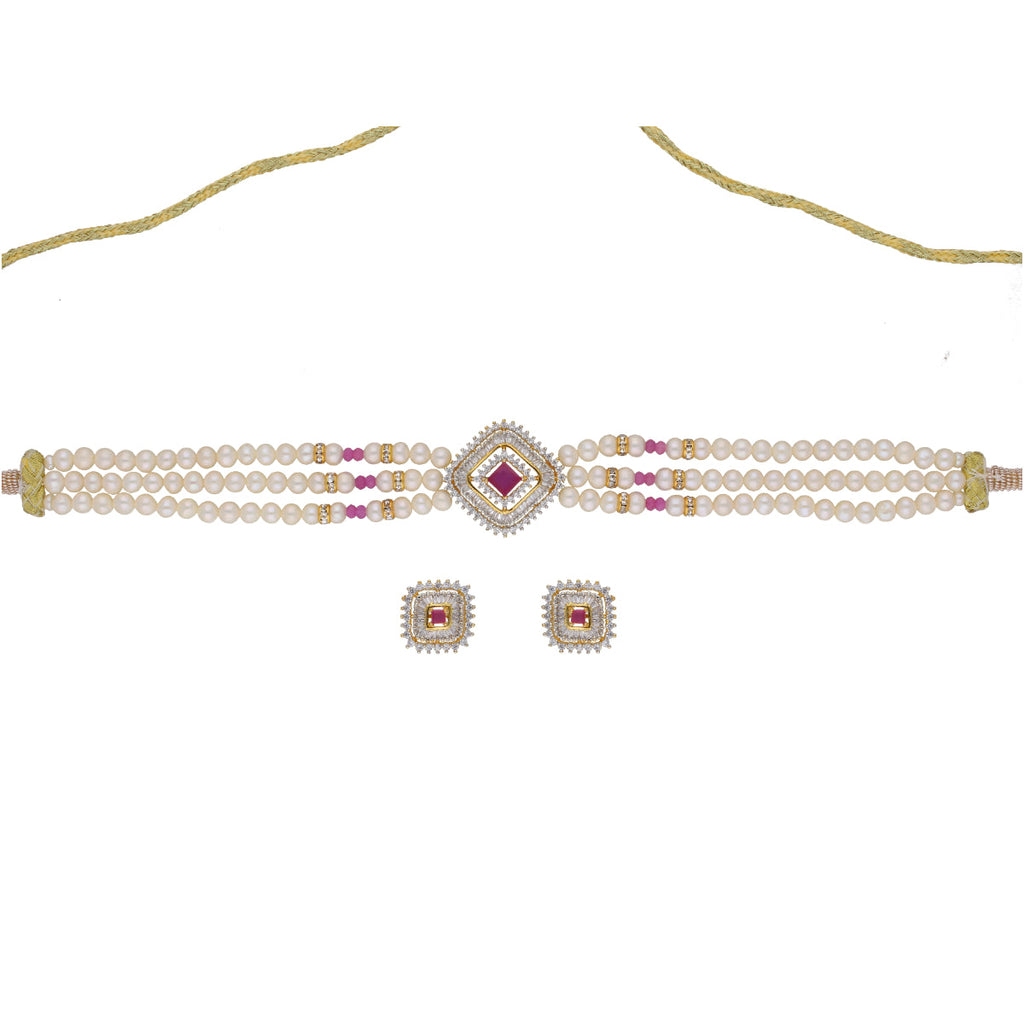 J Pearls Falguni Pearl Choker - Real Pearl Jewelry