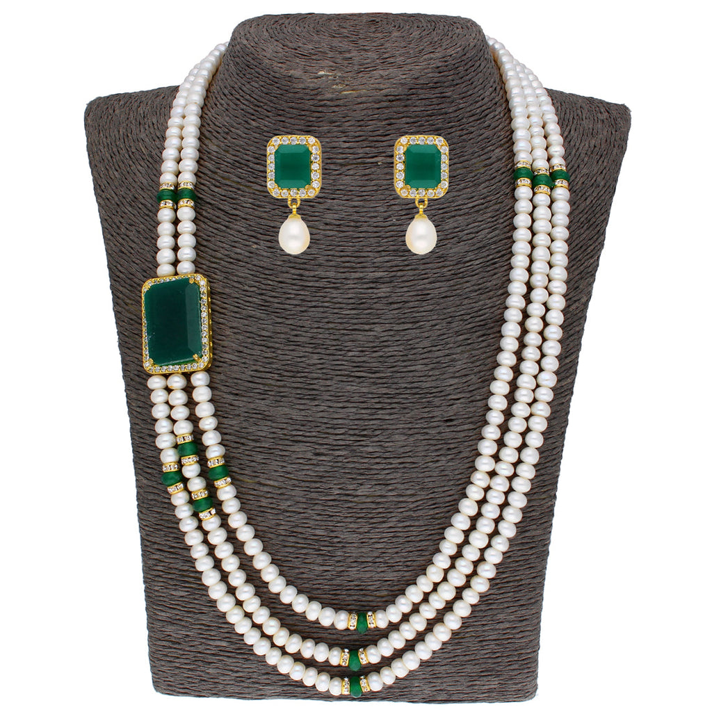 J Pearls Eye-Catching 3 String Necklace Set - Real Pearl Jewelry