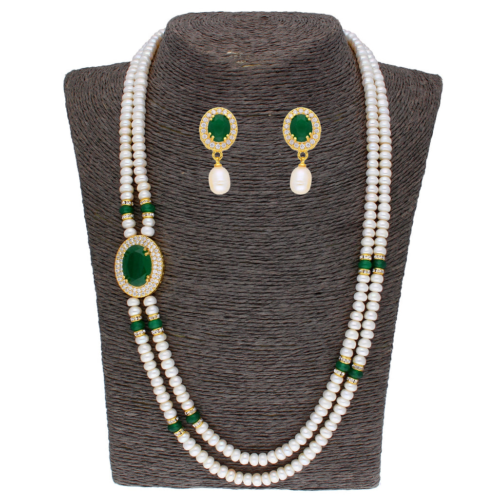 J Pearls Prominent 2 String Necklace Set - Real Pearl Jewelry