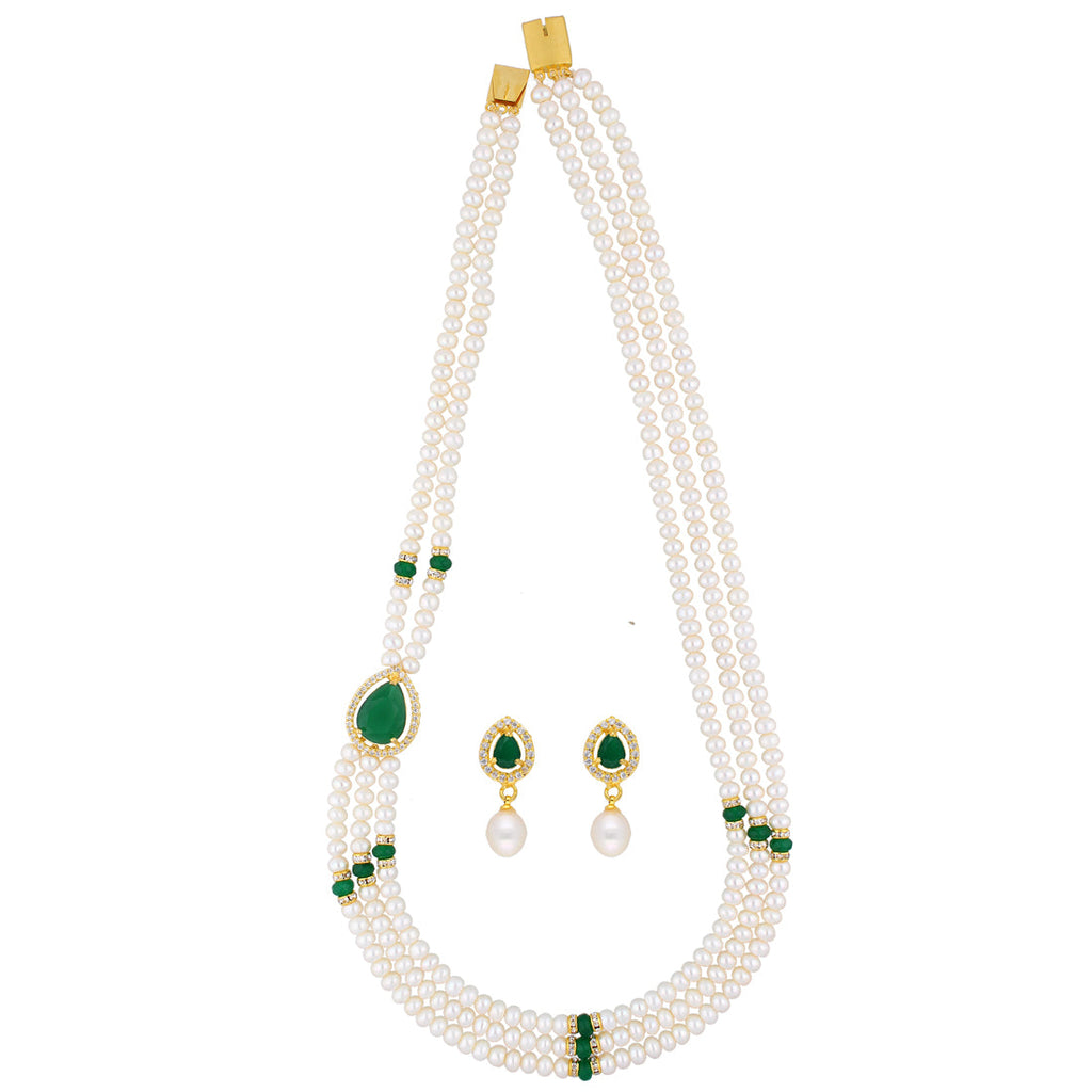 J Pearls Famous 3 String Necklace Set - Real Pearl Jewelry